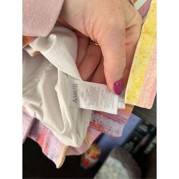 Amur Multicolor Teddy Top Tie Shoulder Crop Tank Size Medium - Picture 6 of 10